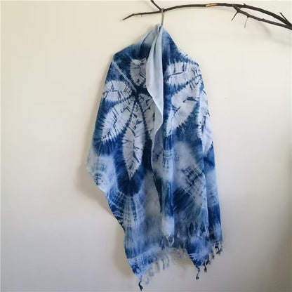 Dali Bai-style Tie-dyed Maple Leaf Scarf & Shawl