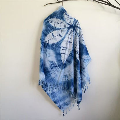 Dali Bai-style Tie-dyed Maple Leaf Scarf & Shawl