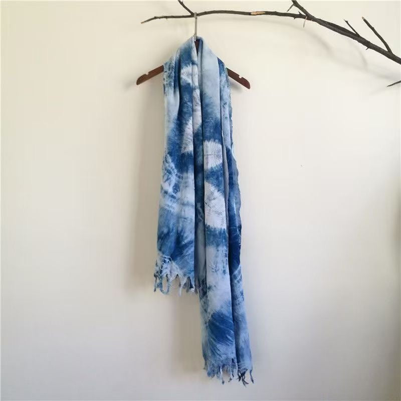 Dali Bai-style Tie-dyed Maple Leaf Scarf & Shawl