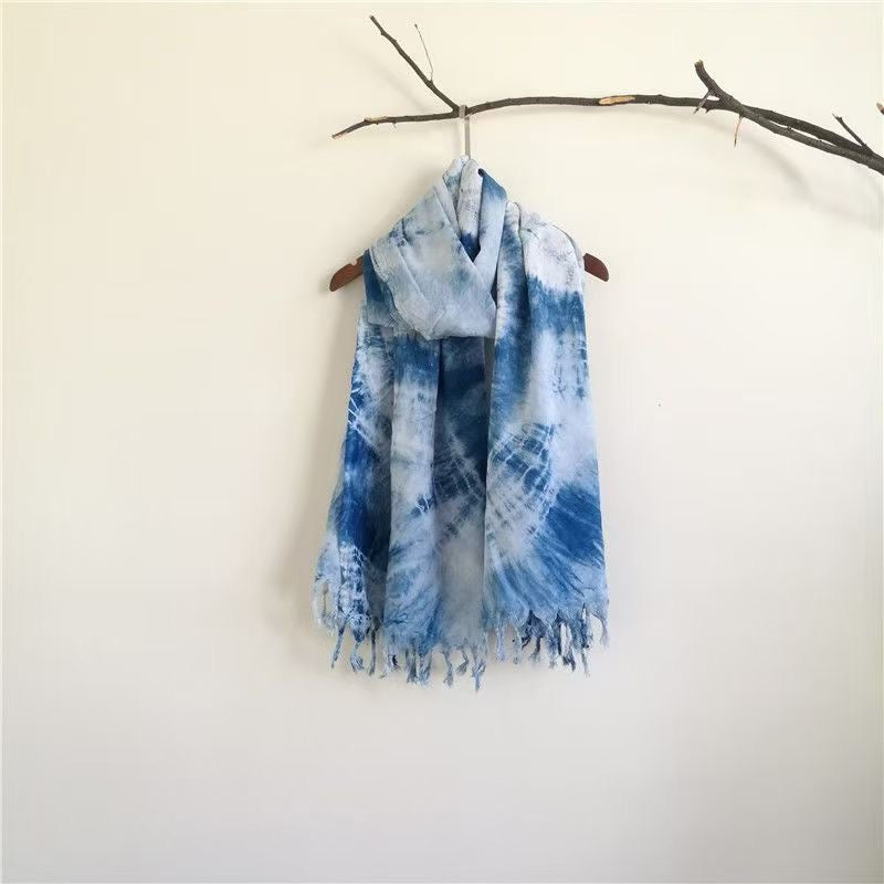 Dali Bai-style Tie-dyed Maple Leaf Scarf & Shawl